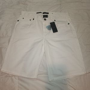 Madison Jeanswear white denim shorts. Size 8. (Boyfriend Fit). BRAND NEW